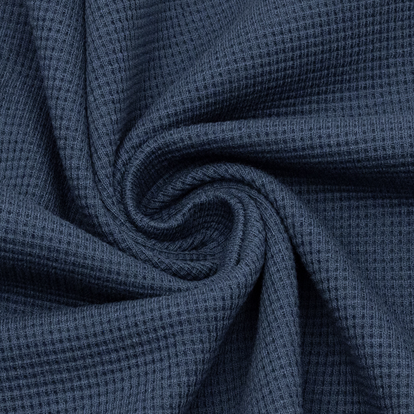 Baumwoll Stretch Waffel Jersey Blau