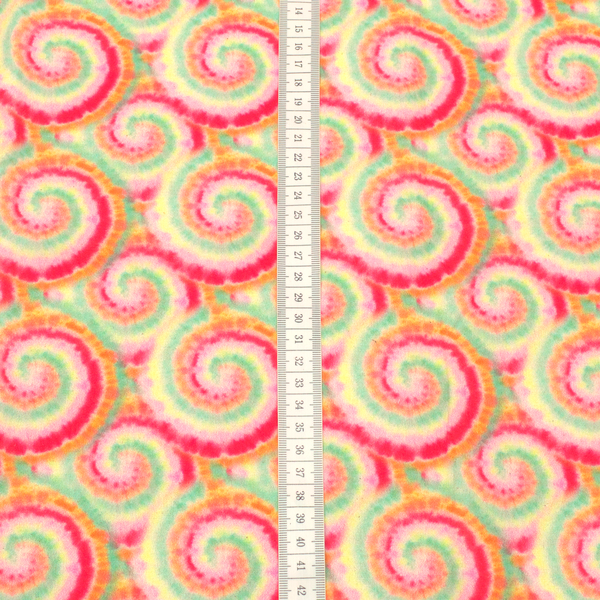 Baumwollstoff Popeline Batik Spiralen Multicolor