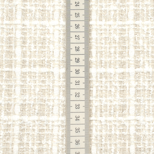 Jacquard Modestoff Lurex Tweed Creme-Weiss