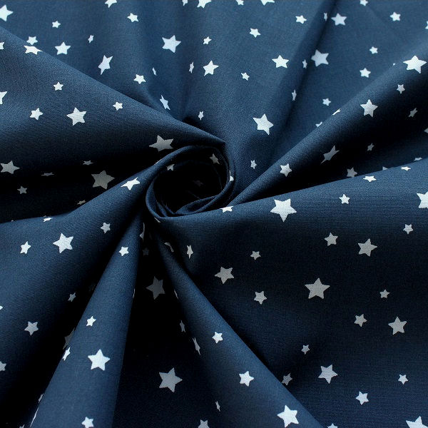 Baumwollstoff Sterne Mix Navy-Blau