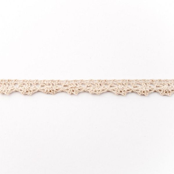 Baumwollspitze Breite 12mm Farbe Sand
