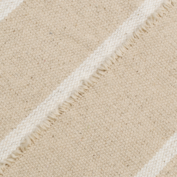 100% Baumwolle Panama schwere Qualität Streifen Natur-Weiss