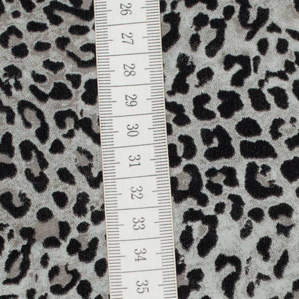 Polyester Crêpe Georgette Leopard Grau