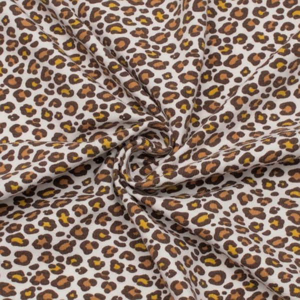 Organic Baumwoll Stretch Jersey Leopard Dots Weiss