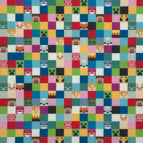 Softshell Fleece Stoff Würfel Puzzlespiel Multicolor