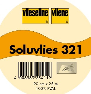 Vlieseline Soluvlies Stickvlies Typ 321 wasserlöslich Weiss-Transparent