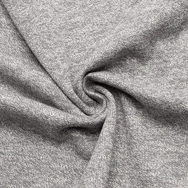 Sweatshirtstoff Strick Melange Hell-Grau