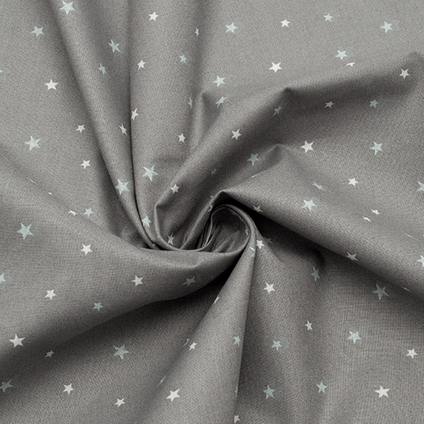 Baumwolle Popeline Sterne klein Dunkel-Grau