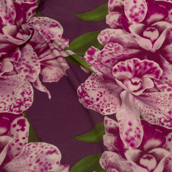100% Viskose Modestoff Orchideen Violett