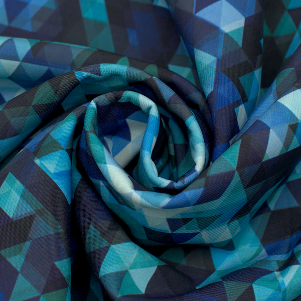 Softshell Fleece Stoff Triangle Blau