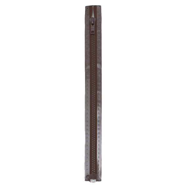 Metall Reißverschluss M5 Typ 10 teilbar 40 cm Altmessing - Farbe 881 Dunkel-Braun