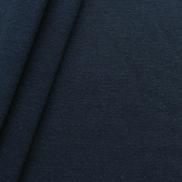 Baumwoll Bündchenstoff glatt Dunkel-Blau