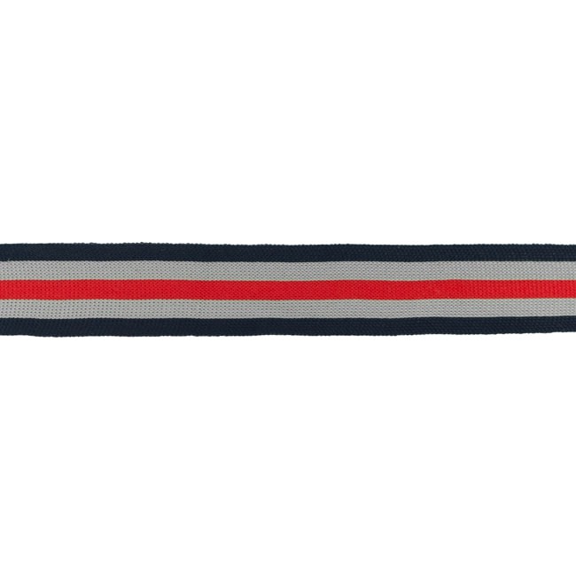 Elastikband Streifen 30mm Farbe Grau-Blau-Rot