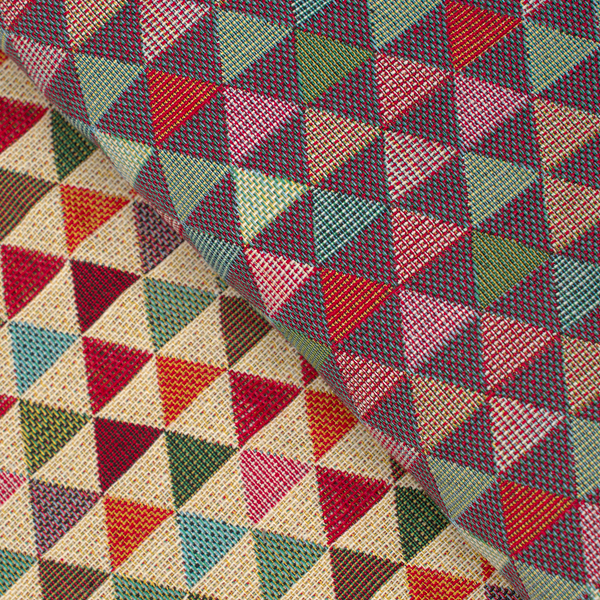 Gobelin Möbelstoff Dekostoff Bunte Dreiecke Multicolor