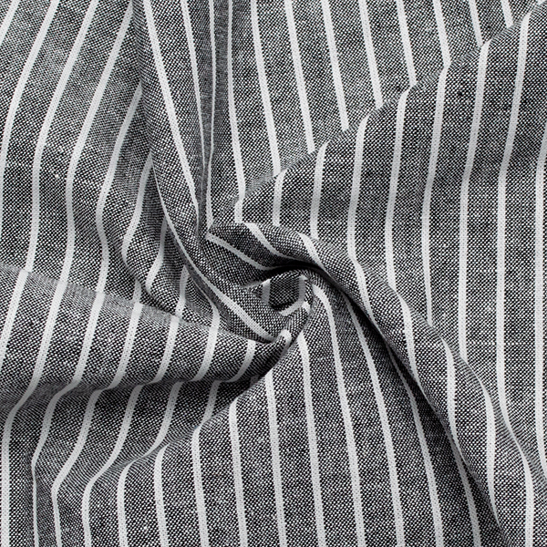 Leinen-Baumwolle Streifen Schwarz