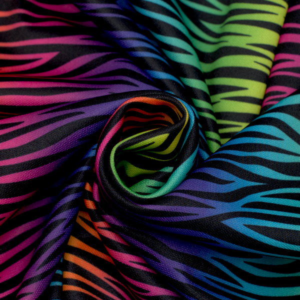 Polyester Jersey Zebra multicolor Schwarz