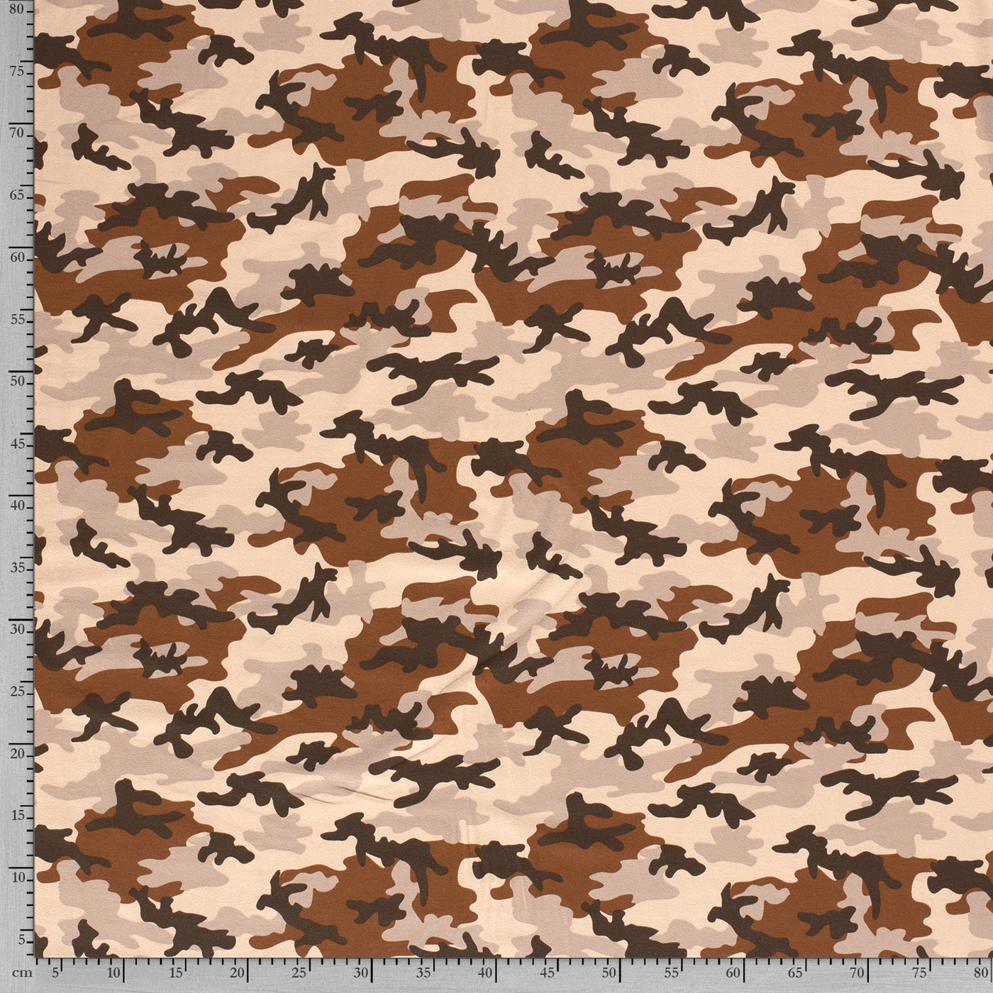 Baumwoll Stretch Jersey Camouflage Beige-Braun