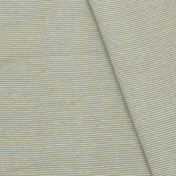 Baumwoll Bündchenstoff Ringel Mini glatt Khaki-Grün Weiss