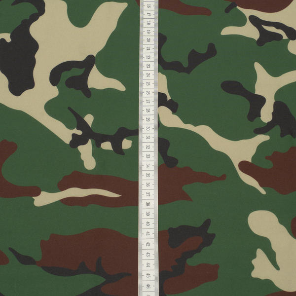 Modestoff Dekostoff universal Camouflage Grün-Braun