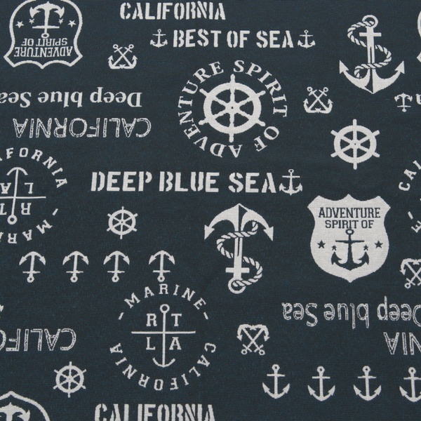 Jacquard Dekostoff Deep Blue Sea Navy-Blau