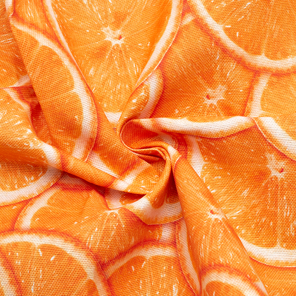 Dekostoff Orangen Weiss Orange