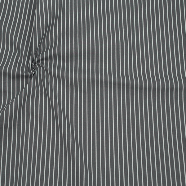 100% Baumwolle Popeline Streifen Dunkel-Grau