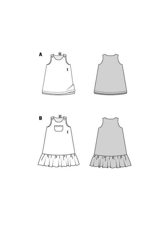 Kleid für Kinder, Gr. 104 - 146, Schnittmuster Burda 9238