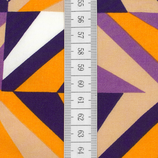 100% Viskose Javanaise Grafische Quadrate Lila Multicolor