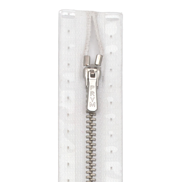 Metall Reißverschluss M1 Typ 5 20 cm silber farbig - Farbe 009 Weiss