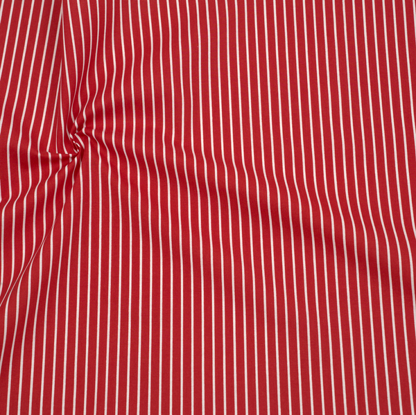 100% Baumwolle Popeline Streifen Rot
