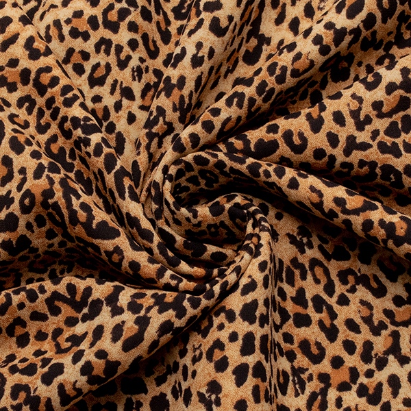 Polyester Crêpe Georgette Leopard Beige