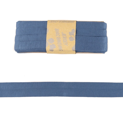 3m Viskose Schrägband 20mm Jeans-Blau