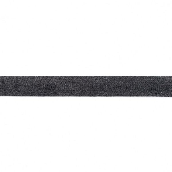 Baumwolljersey Schrägband Breite 20mm Farbe Dunkel-Grau meliert