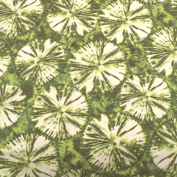 Viskose Modestoff Batik Kreise Grün
