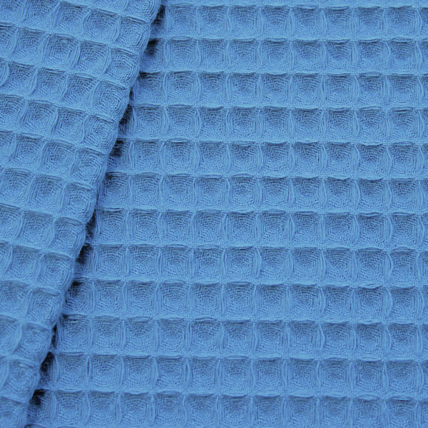 100% Baumwolle Waffel Piqué Blau