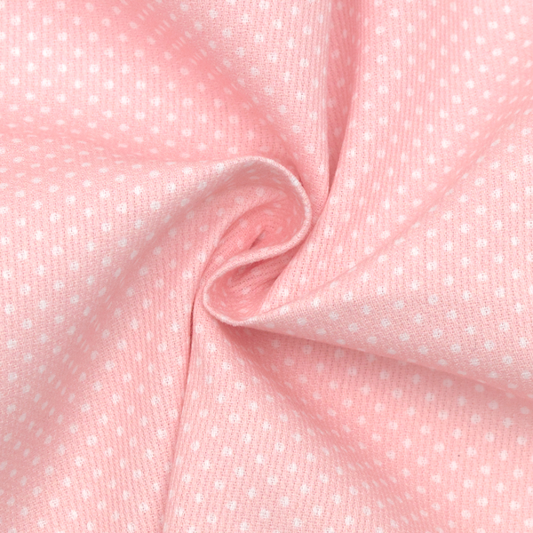 100% Baumwolle Piqué Punkte mini Farbe Rosa