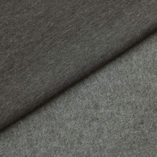 Sweatshirt Baumwollstoff Melange Dunkel-Grau