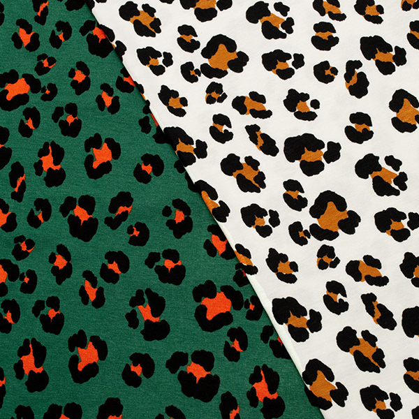 Viskose Stretch Jersey Leopardenmuster Grün