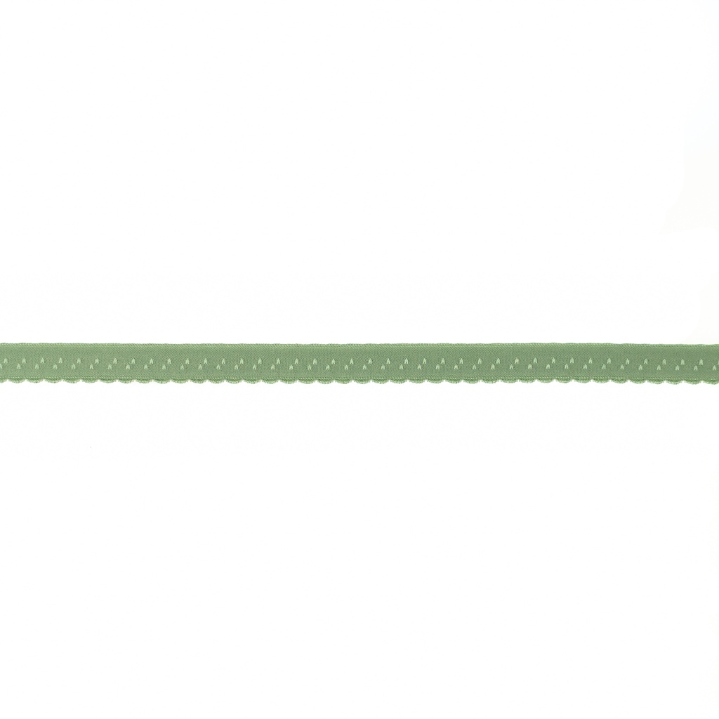Elastisches Schrägband 12mm Bogenkante Oliv-Grün