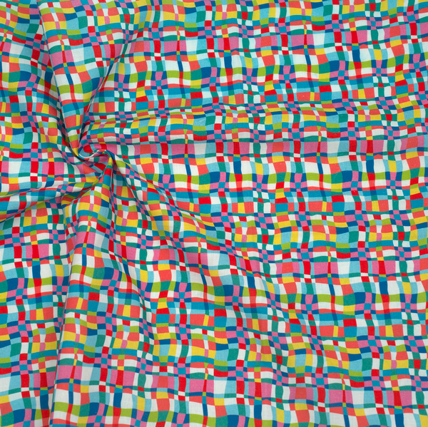 100% Baumwolle Popeline Grafik Muster Multicolor