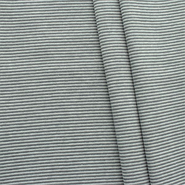 Baumwoll Bündchenstoff Ringel Mini glatt Grau