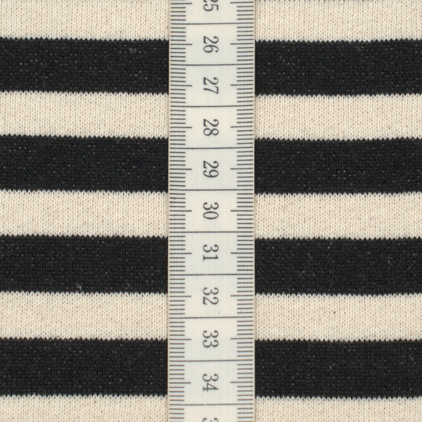 Sweatshirtstoff Streifen Schwarz-Ecru