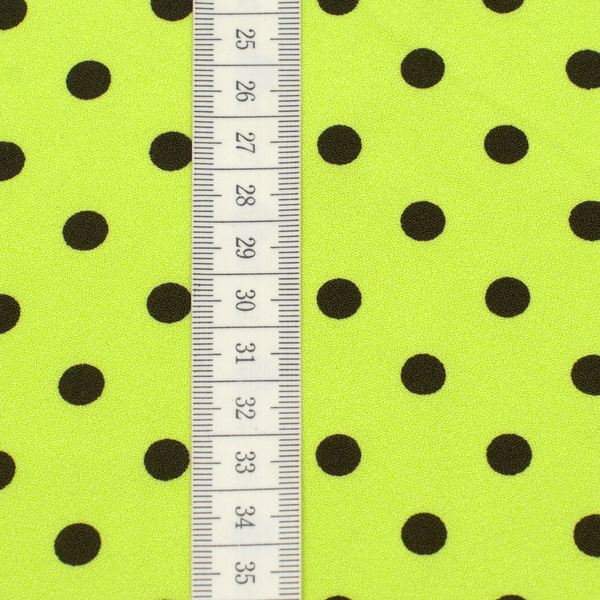 Polyester Crêpe Punkte Klein Limetten-Grün