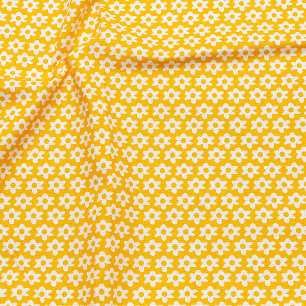 Baumwolle Popeline Blümchen Gelb