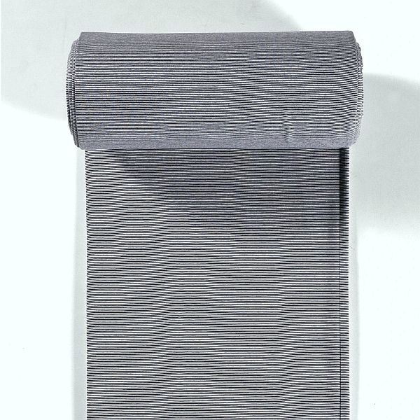 Baumwoll Bündchenstoff Ringel Mini glatt Navy-Weiss