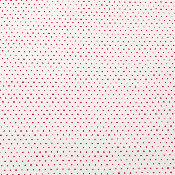 100% Baumwolle Jersey Sterne mini Weiss-Rot