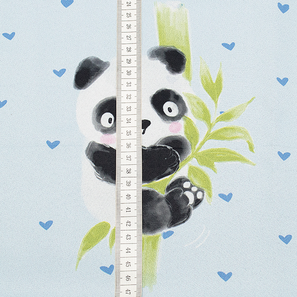 Verdunkelungsstoff Vorhangstoff Kleiner Panda Hell-Blau