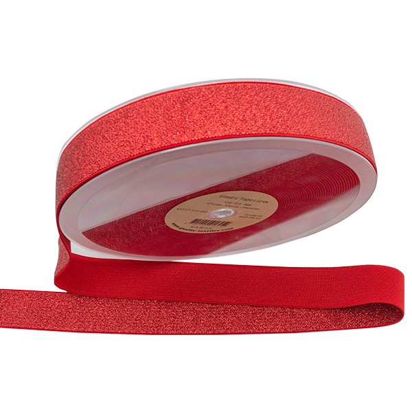 Elastikband Lurex 40mm Farbe Rot