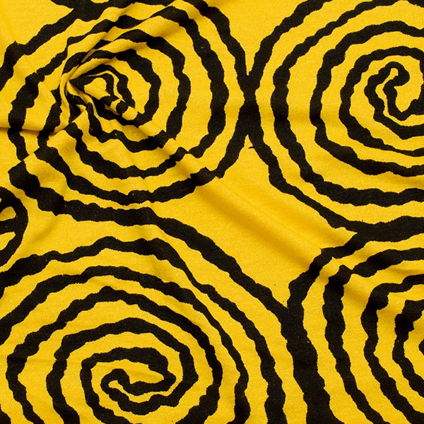 Viskose Stretch Jersey Spiralen Gelb