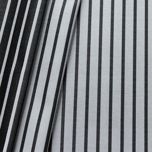 1,20 Meter - Taft Dekostoff  Doubleface "Silver Line" Farbe Silber-Grau Schwarz
